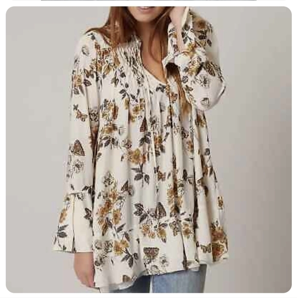 FREE PEOPLE floral tunic top dress xs damaged - Picture 2 of 7